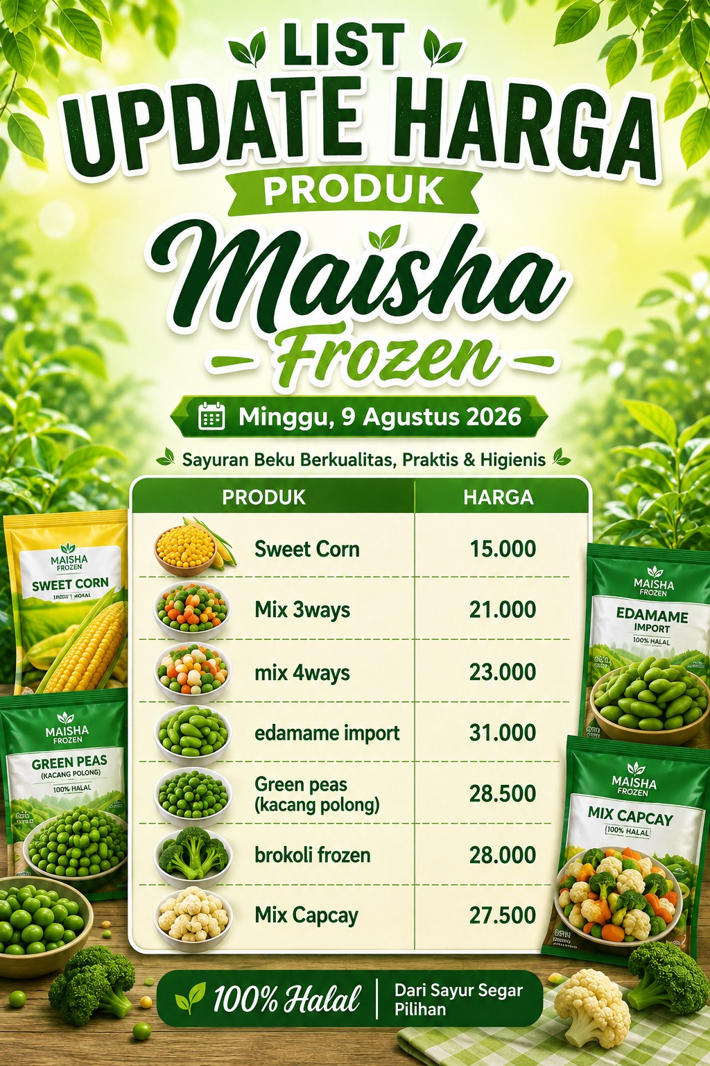 Daftar Harga Produk Maisha Frozen